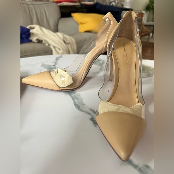 Gianvito Rossi Nude Napa Leather Plexi Heel 105 - Picture 4 of 6